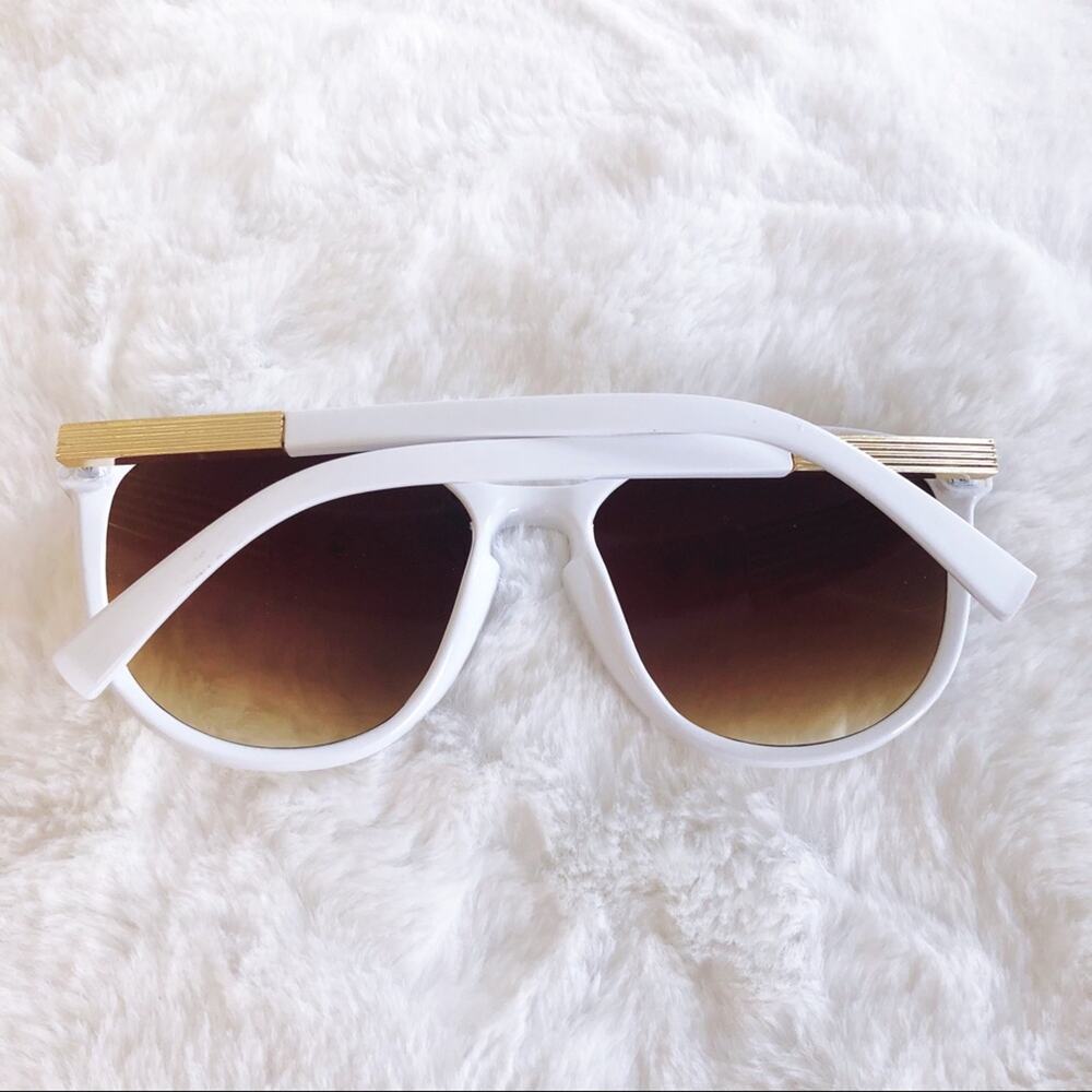 Celia White Cat Eye Full Rim Sunglasses - Picture 8 of 8